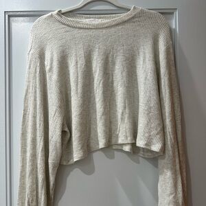 Cropped Cozy Cream Sweater, Size S